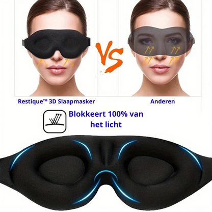 Restique™ 3D Slaapmasker - Comfortabel en licht blokkerend voor optimale rust